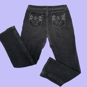 Early 2000s Y2K  Black Embellished Grunge Jeans
